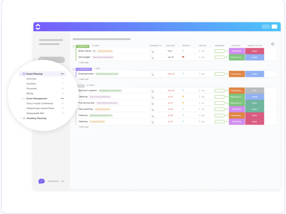 ClickUp Event Planning Template