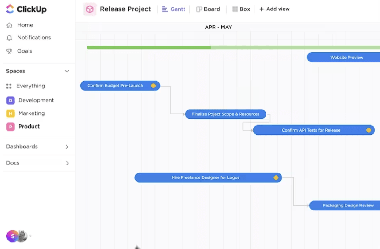 Use ClickUp Milestones to set several checkpoints that explain the steps of your performance appraisal cycle