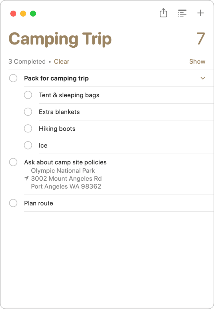 Subtasks and notes