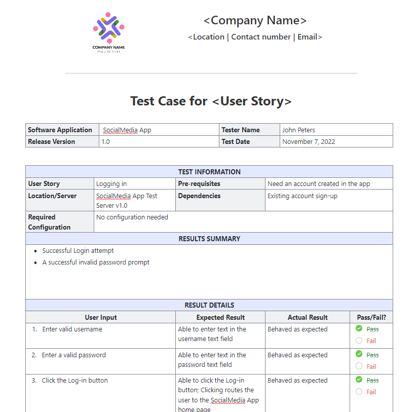 ClickUp Test Case Template