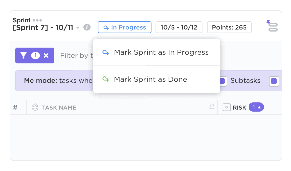 ClickUp Sprints: react native vs flutter