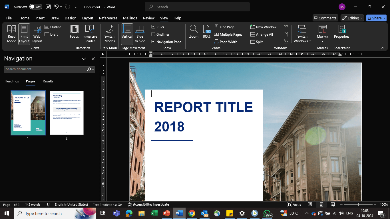 Navigation Pane: How to Organize Pages in Microsoft Word