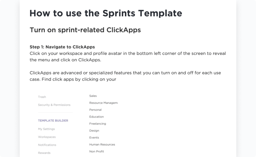 ClickUp Sprints Template 