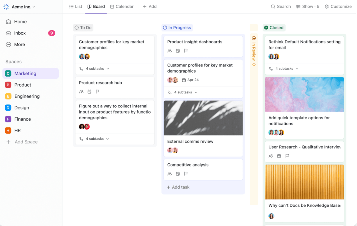 ClickUp Kanban Boards