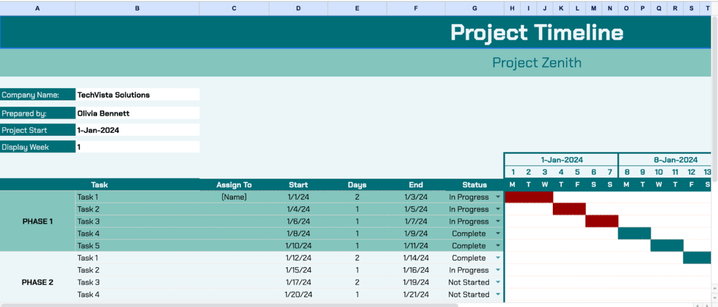 Project Timeline Template
