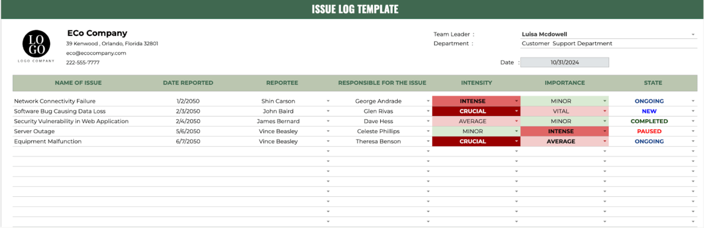 Project Management Issue Log Template : timeline template google sheets
