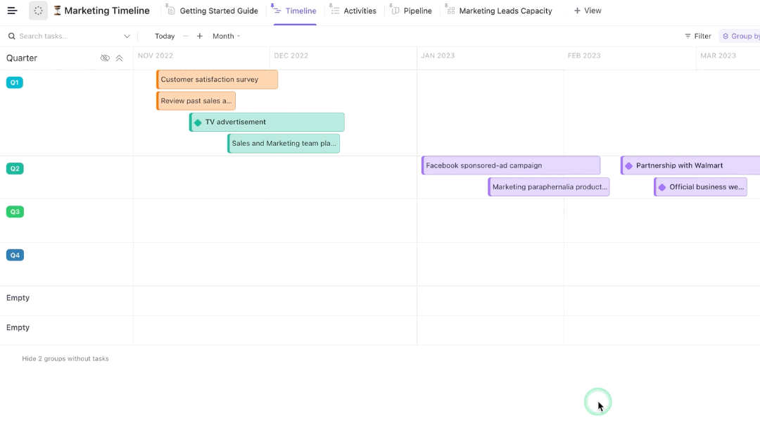 ClickUp Marketing Project Timeline Template