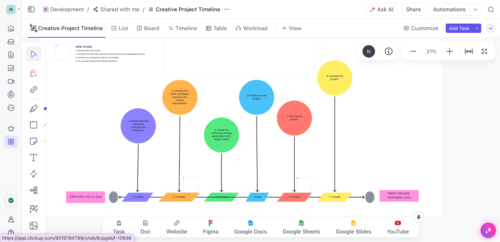 ClickUp Creative Project Timeline Template