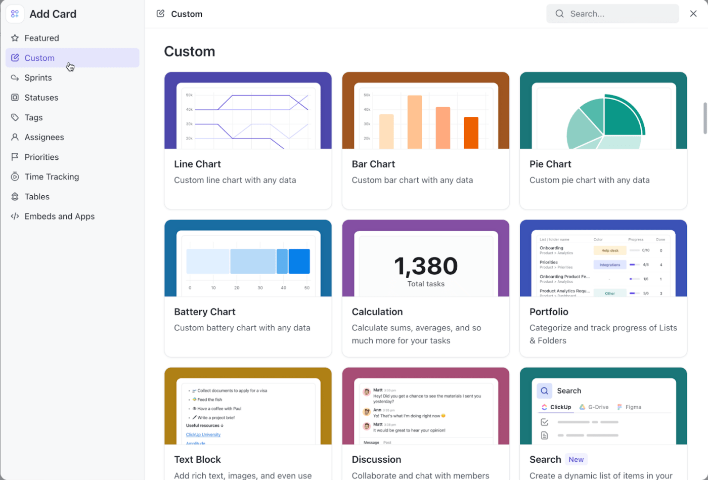 ClickUp Dashboard: marketing dashboards