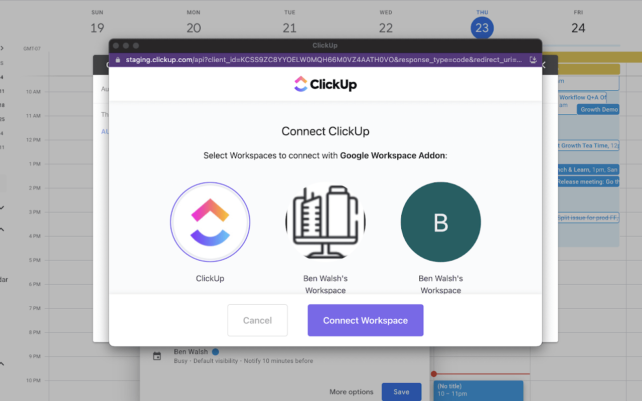 ClickUp Google Workspace Integration