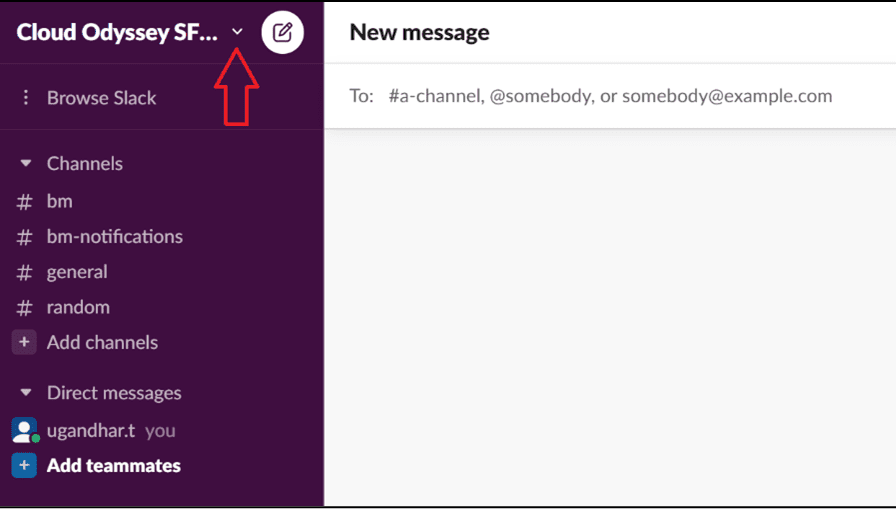 Click your organization name in the sidebar to set up Slack AI