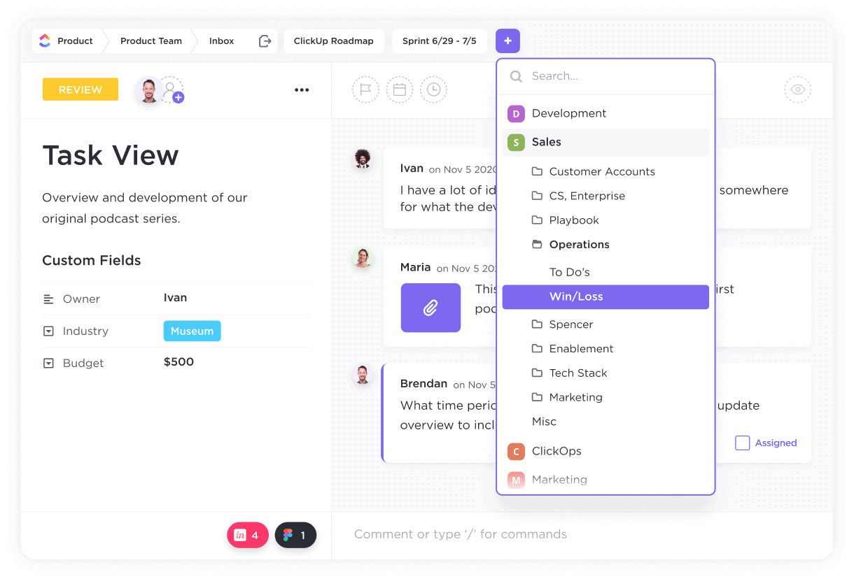 Ticktick vs Things 3 alternative: Use ClickUp Brain to make informed decisions