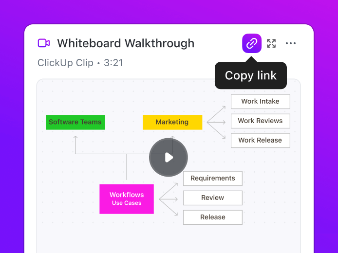 Capture screens and explain ideas and workflows in ClickUp Clips