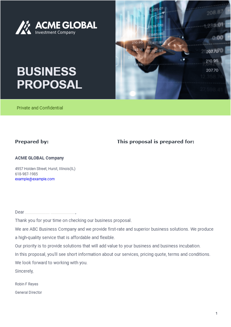  Business Event Proposal Template by Jotform