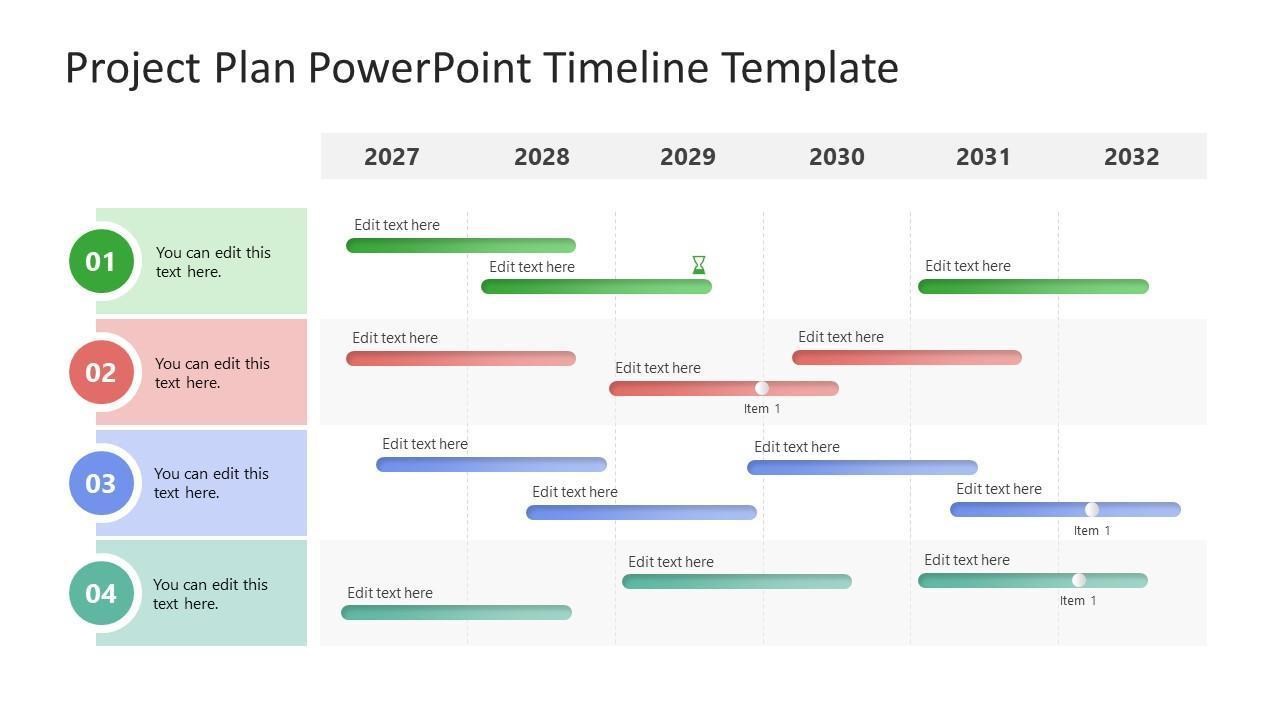 Project plan template PowerPoint for timelines by SlideModel