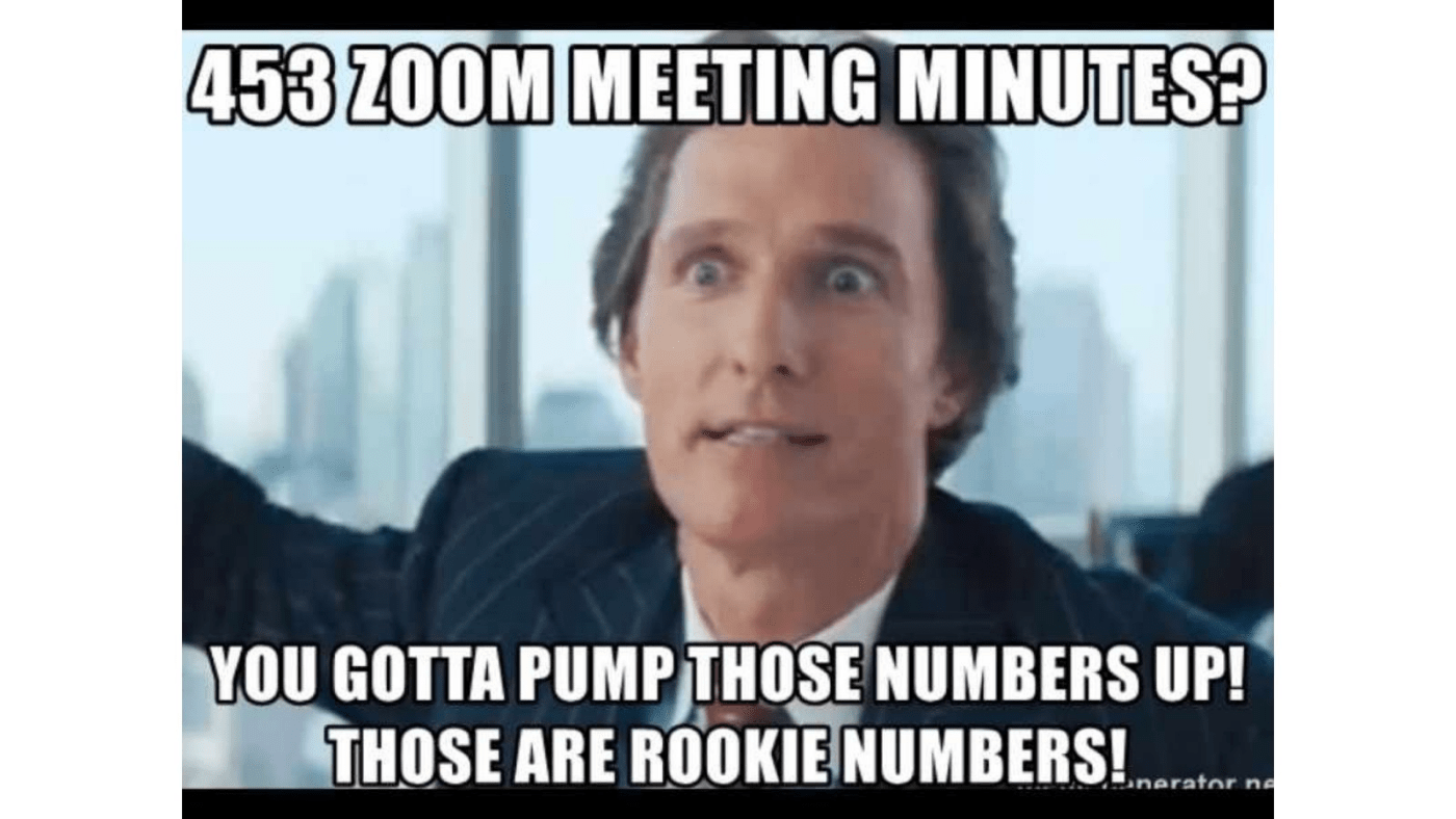 Zoom meeting minutes meme