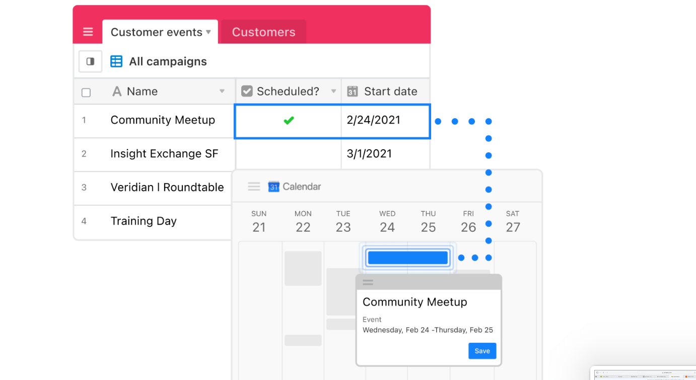 Airtable vs. Excel: Airtable Automations feature