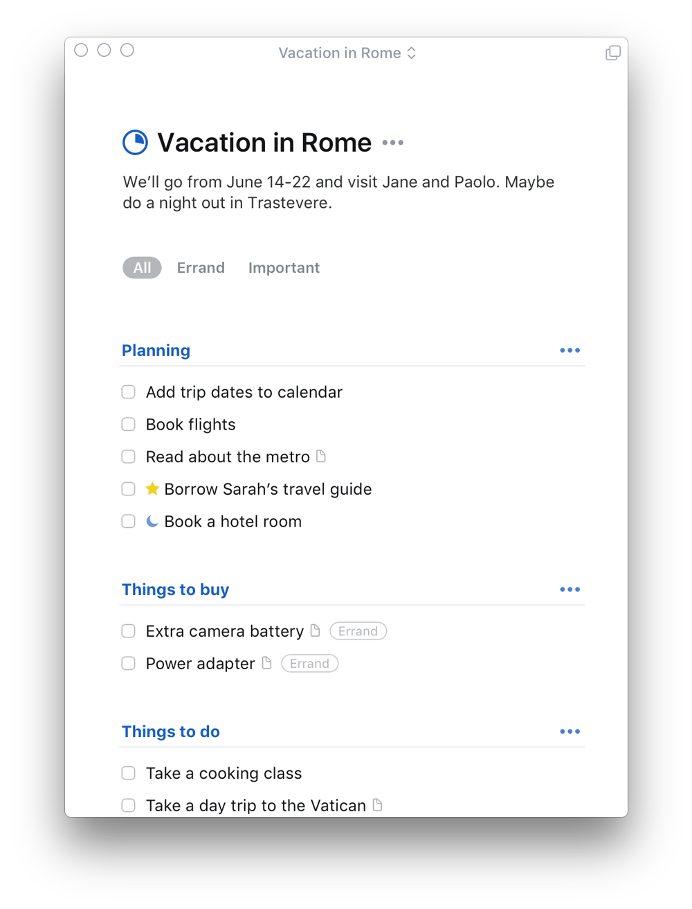 TickTick vs Things 3: Project breakdown and headings feature in Things3