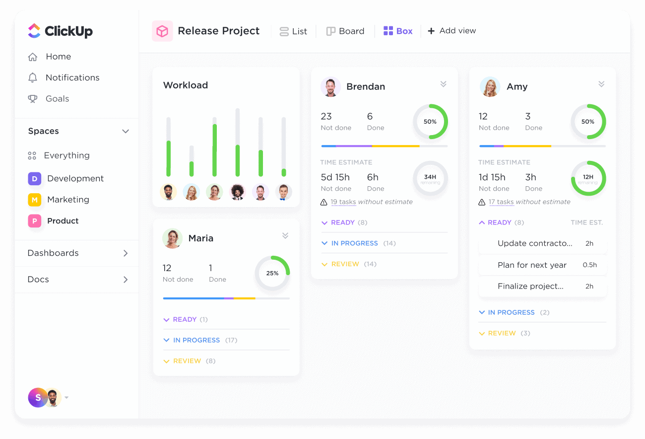 ClickUp Views to view your tasks in different ways