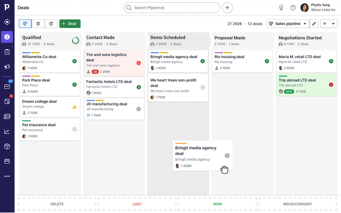 Asset Management CRM : Pipedrive