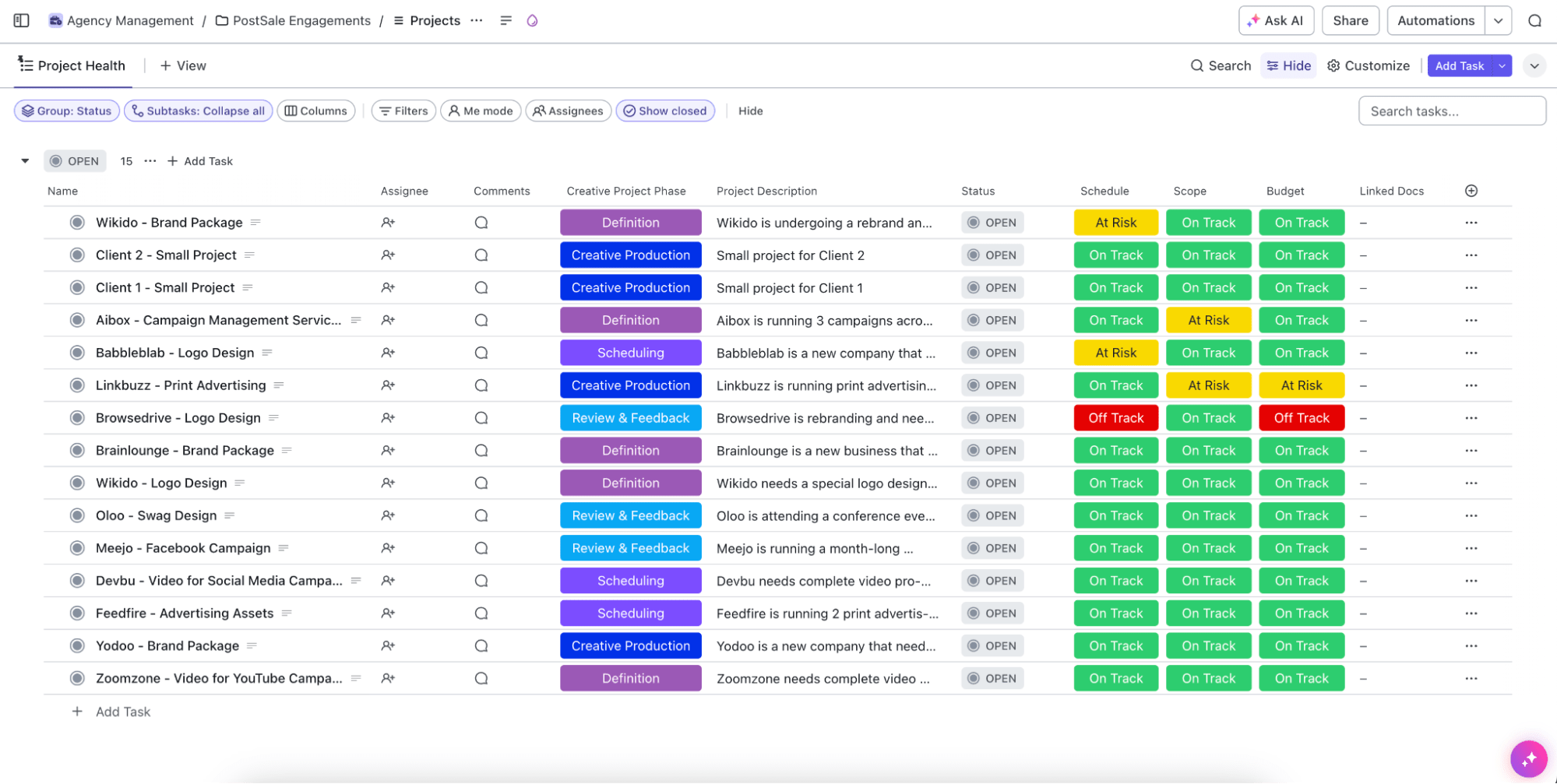 ClickUp Agency Management Template