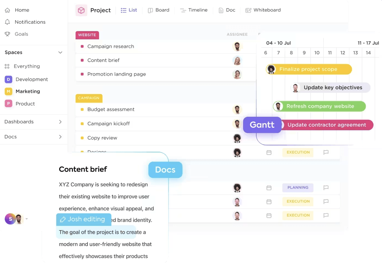 Simplify SWOT analysis marketing with ClickUp