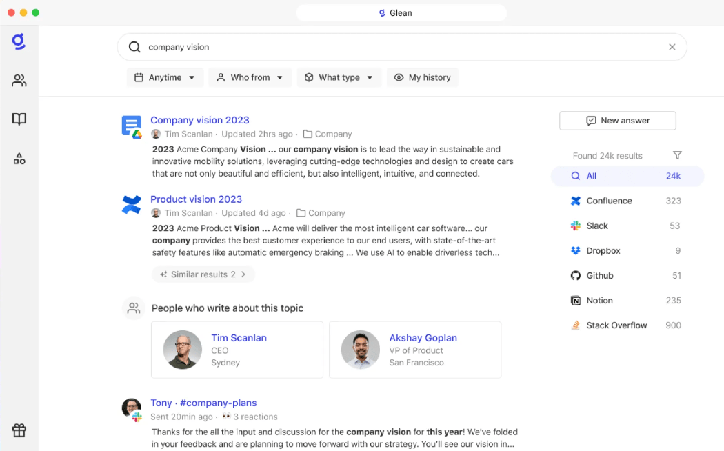 Glean Dashboard: Glean vs Microsoft Copilot