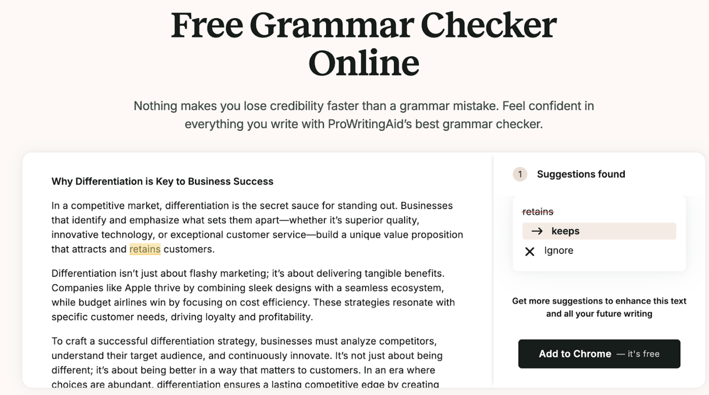 Prowritingaid vs Grammarly: El corrector gramatical de Prowritingaid