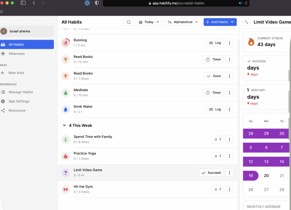 Habitify is a reliable tool for habit tracking. 