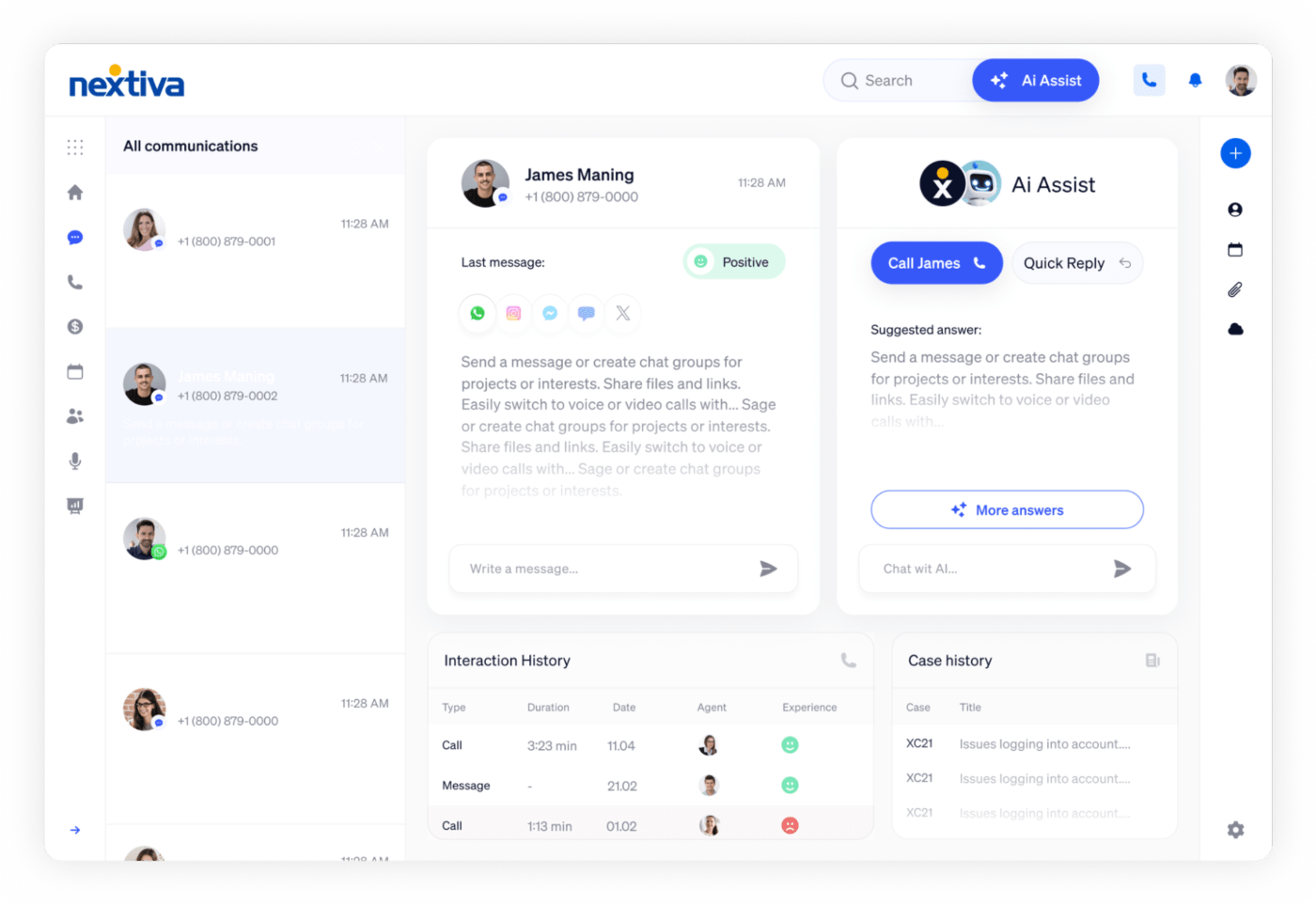 Nextiva Dashboard: RingCentral competitors 