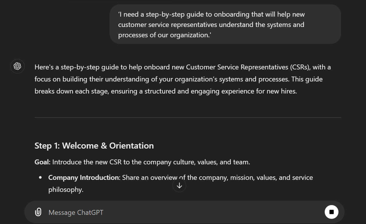 Onboard your employees successfully with ChatGPT