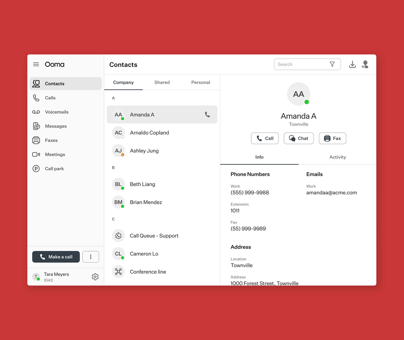 Ooma Office Dashboard