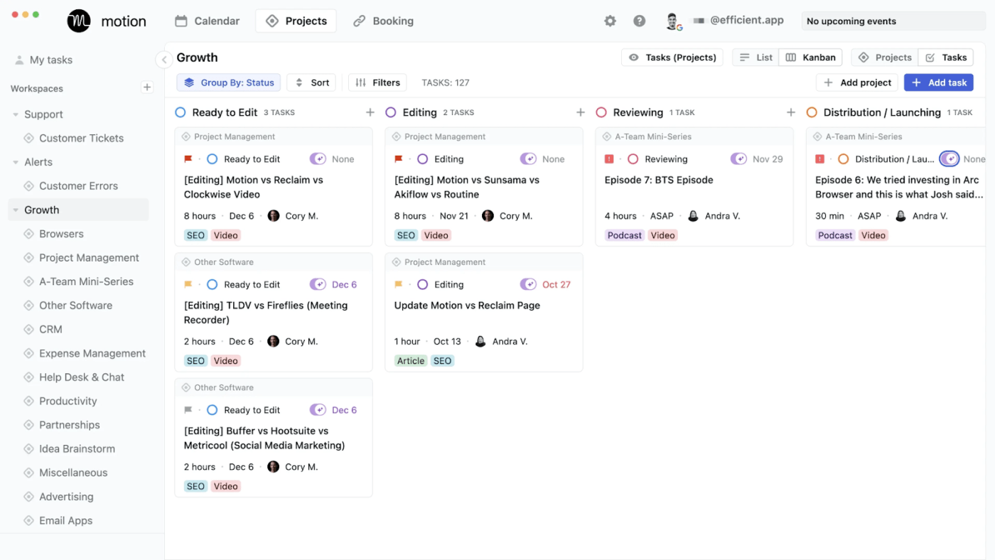 akiflow vs motion-Motion Project management 