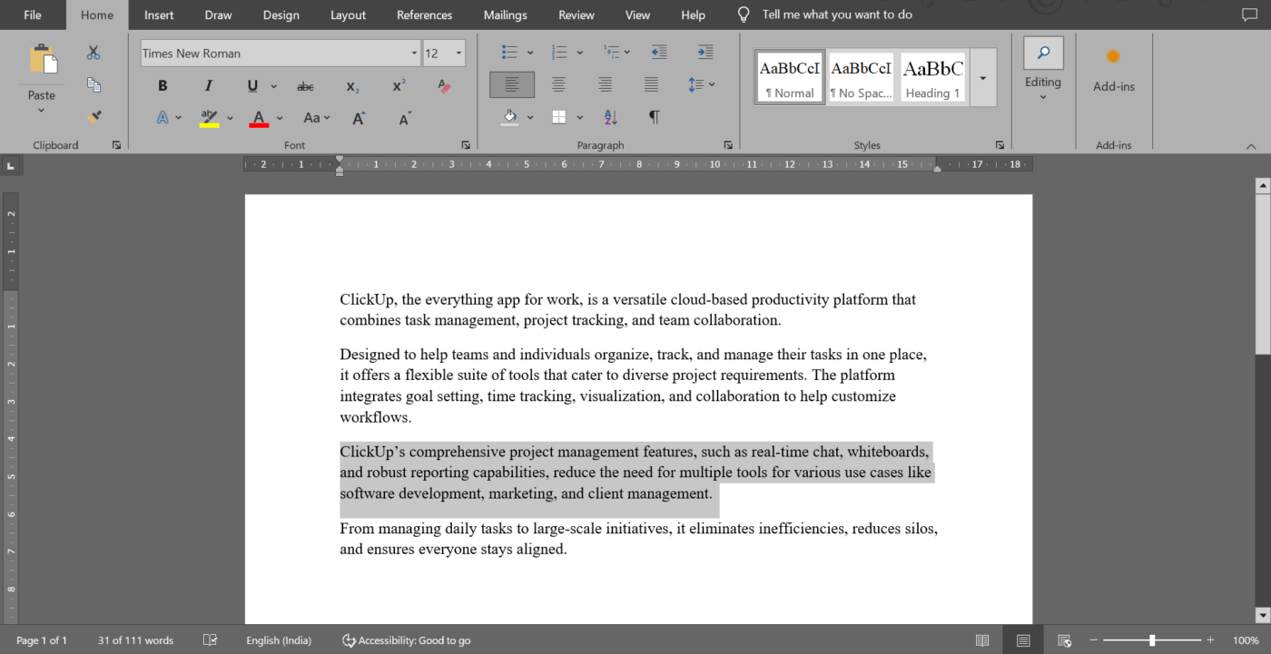 Select the text you want to highlight  : How to Highlight in Word