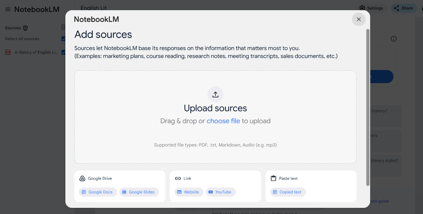 Share different sources with NotebookLM : Notebook LM vs Chatgpt