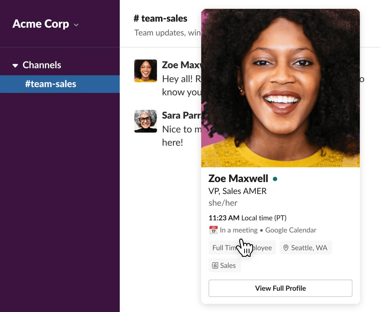 View employee information from your Slack workspace : Facebook Workplace vs Slack