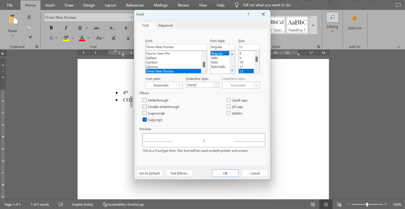 How to Add a Superscript or Subscript in Word | ClickUp