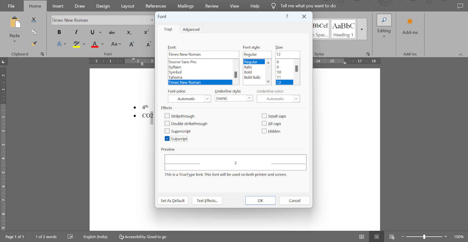 How to Add a Superscript or Subscript in Word | ClickUp