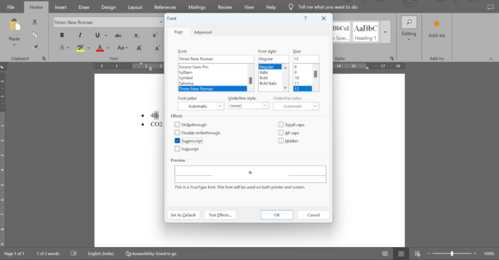 How to Add a Superscript or Subscript in Word | ClickUp