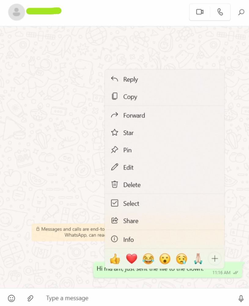 How to Edit WhatsApp Messages: Tap or click on more options