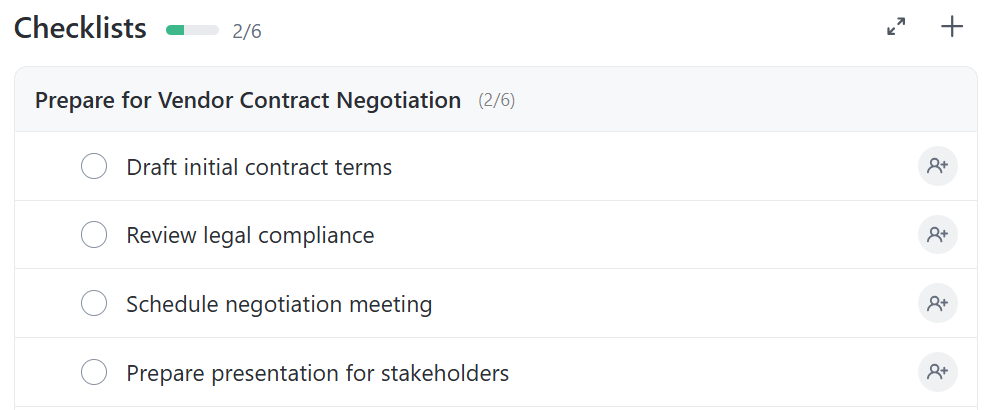 ClickUp Task Checklists: types of negotiation styles 