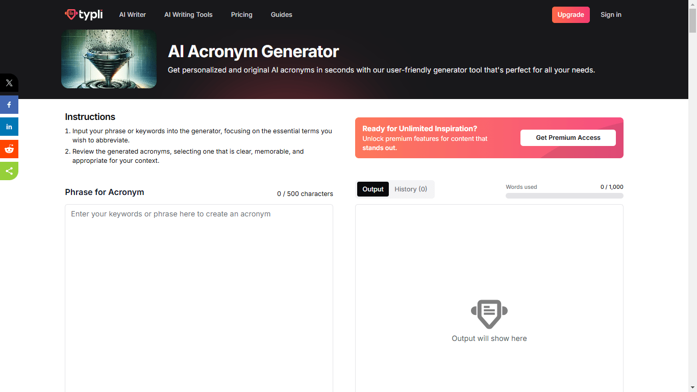 ai acronym generator: Typli.ai