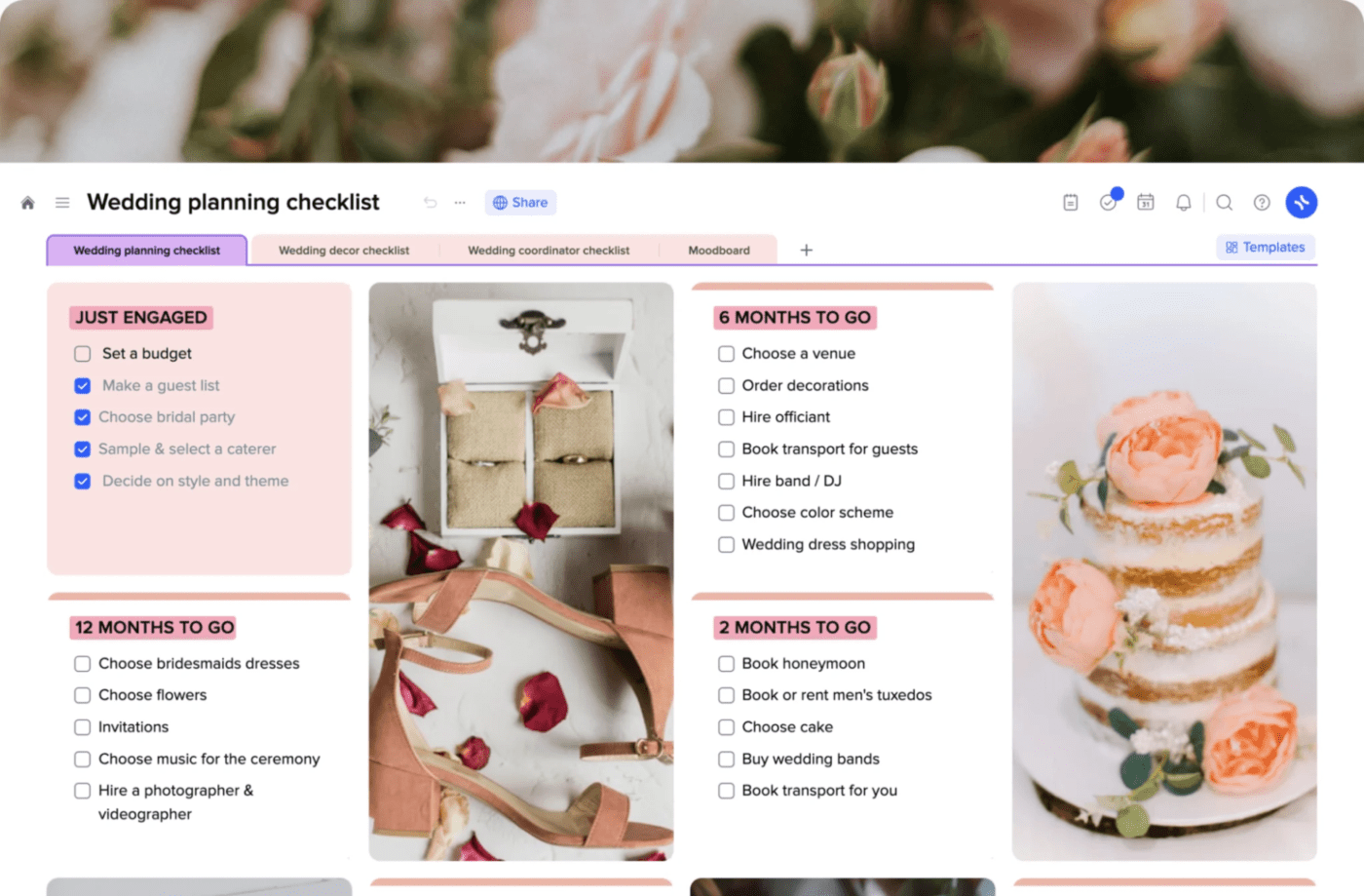 Wedding Planning Checklist Template by xTiles: Wedding Planning Templates