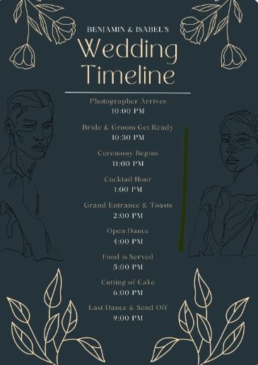 Wedding Timeline Planner Template by Canva: Wedding Planning Templates