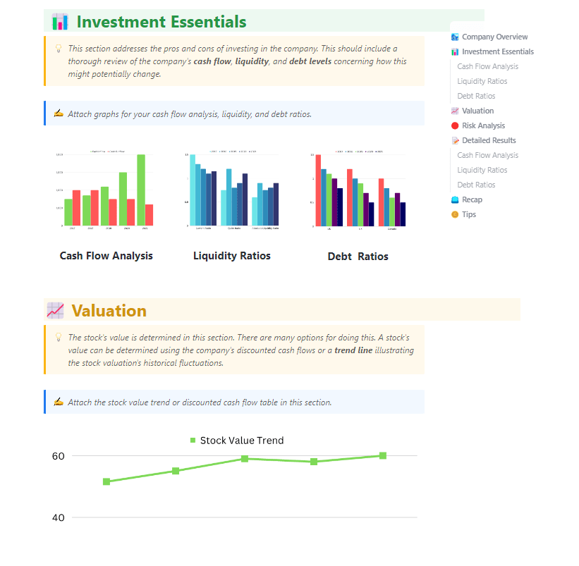 ClickUp Financial Analysis Report Template: bookkeeping excel template