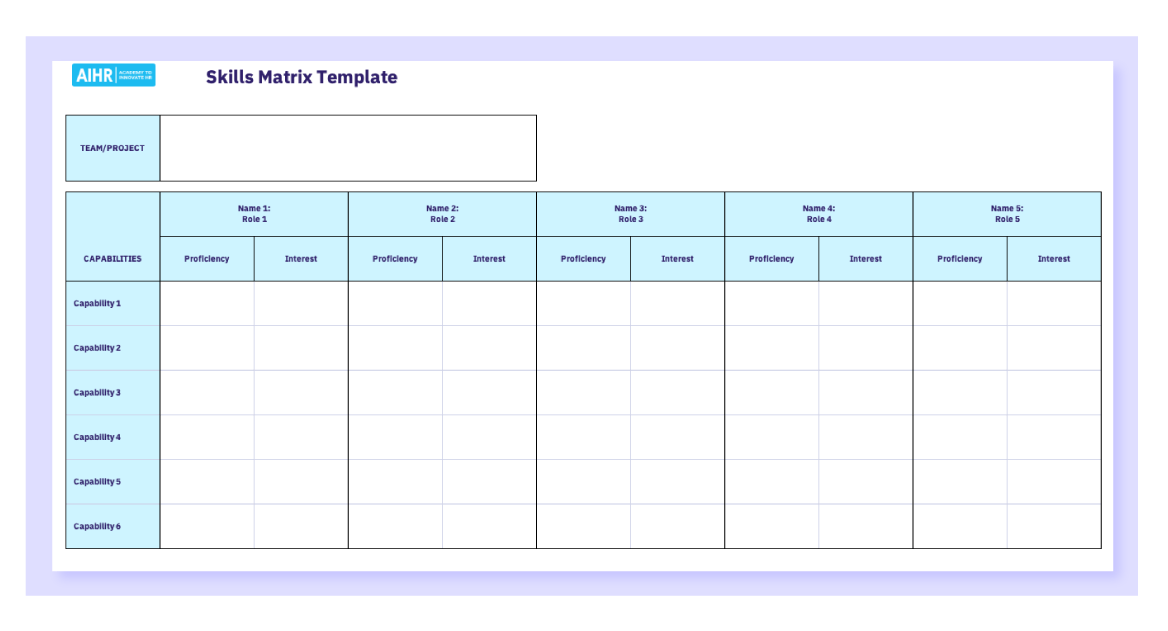 Excel Skills Matrix Template: skill matrix template excel