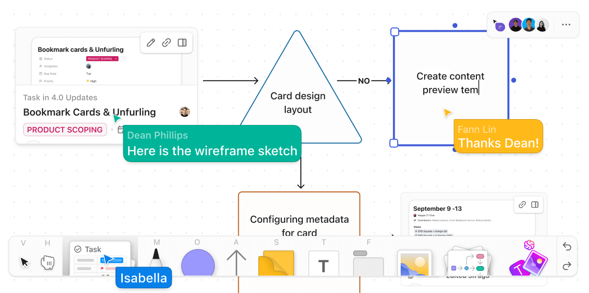 ClickUp Whiteboards