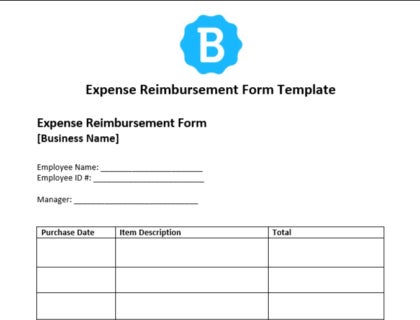 The Expense Reimbursement Form Template 