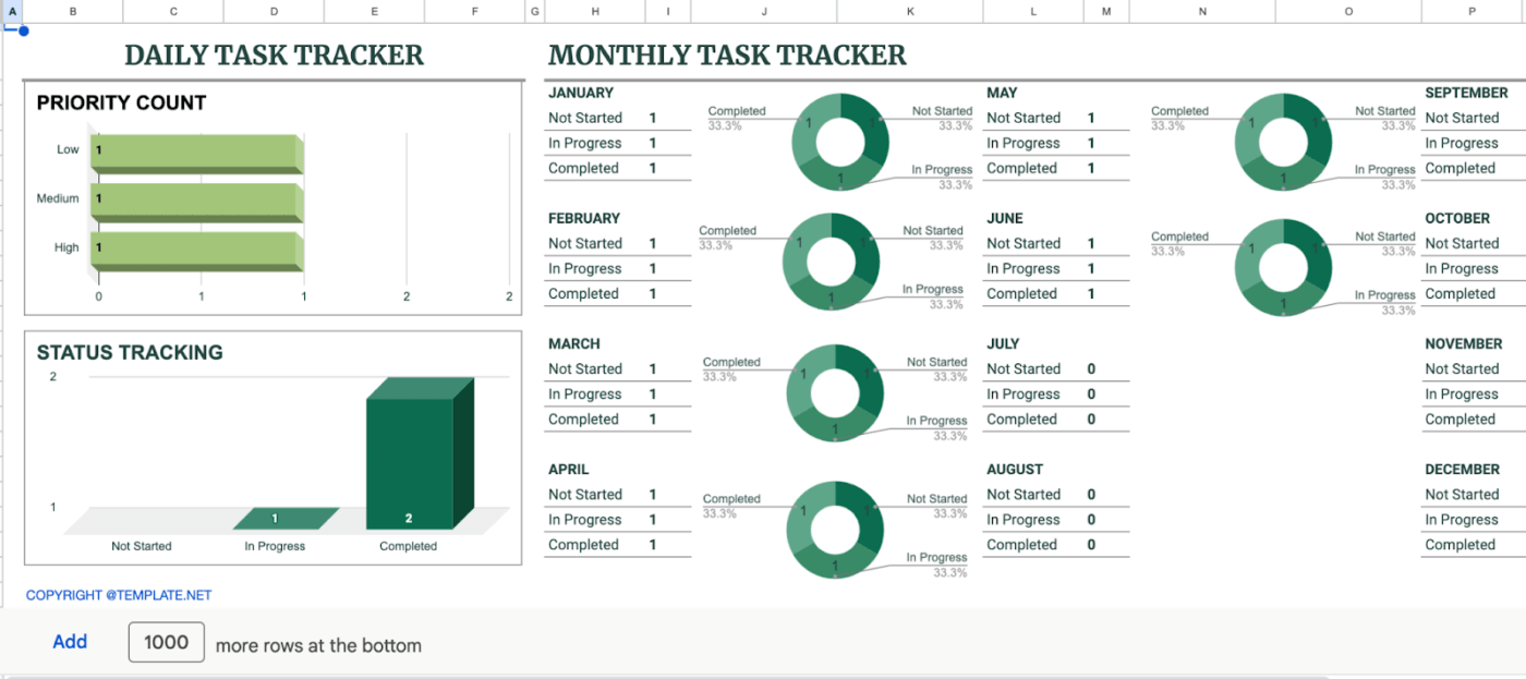 The Daily and Monthly Task Tracker : task tracker excel