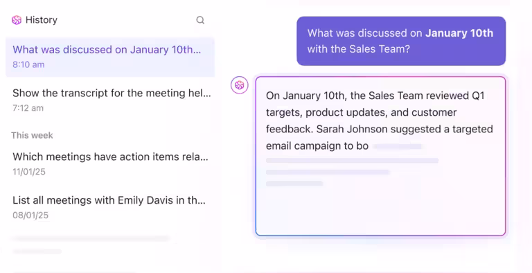 Searchable transcripts with ClickUp AI Notetaker